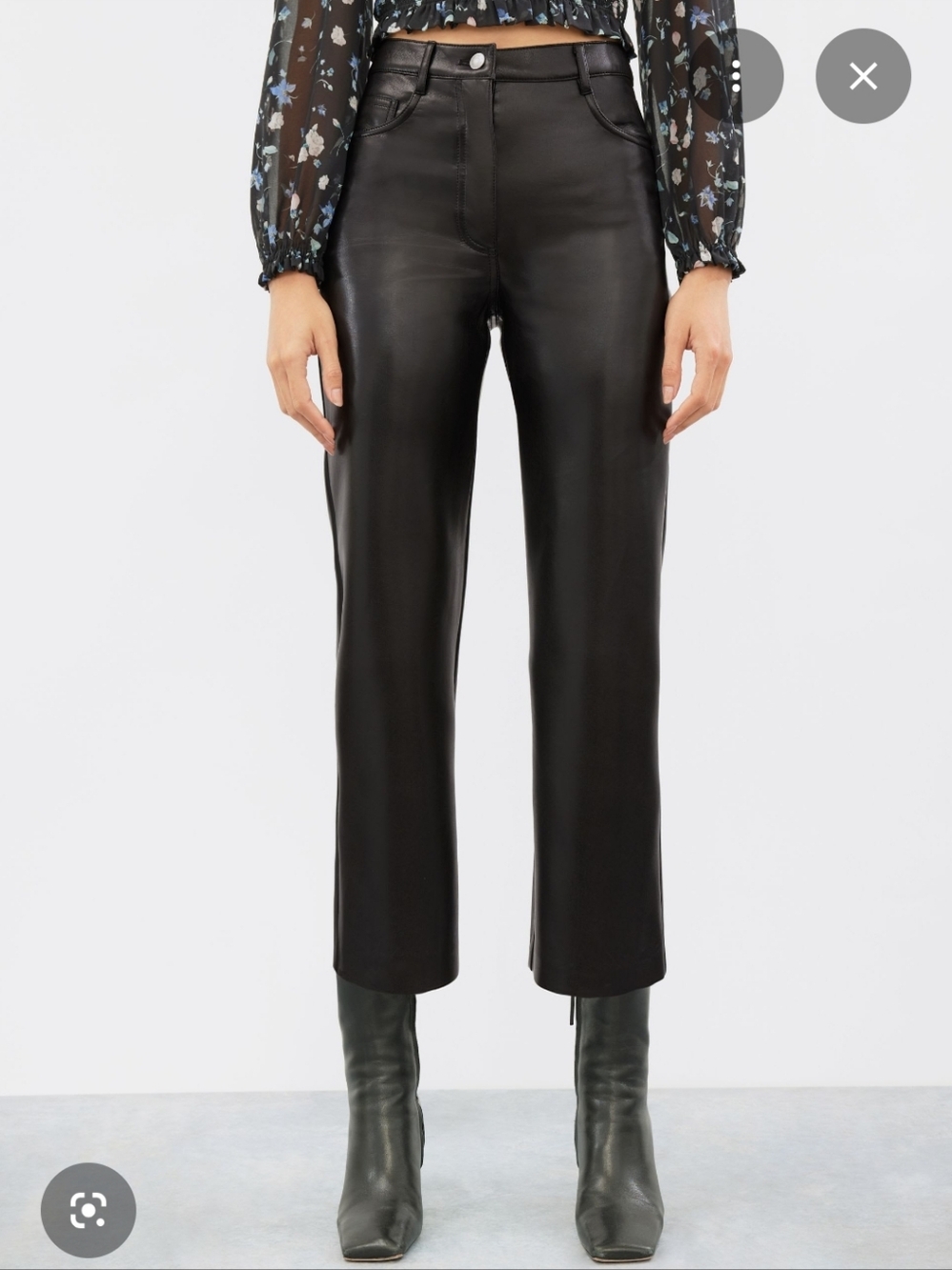 Aritzia Melina Cropped Faux Leather Pants in Black